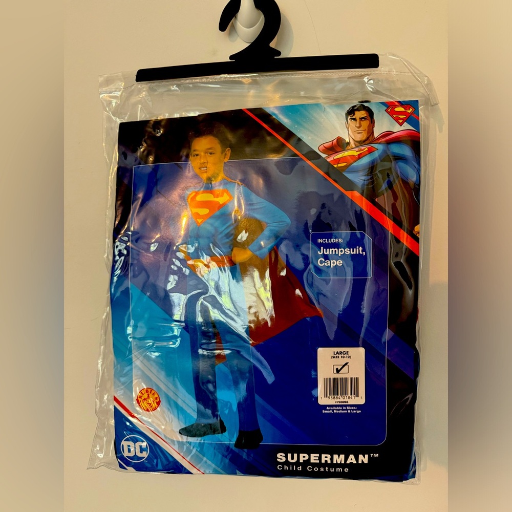 Rubies DC Superman Child Costume - Size‎ Large (10-12) - Jumpsuit & Cape - New
